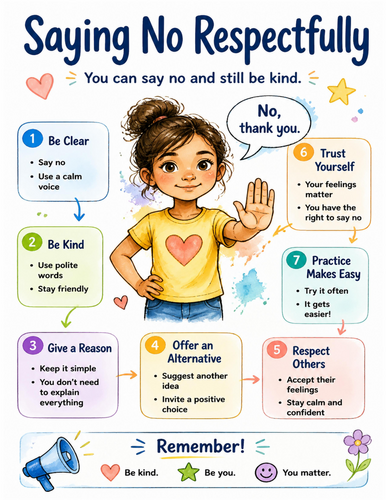 Saying No Respectfully I Educational Poster I Classroom Decor