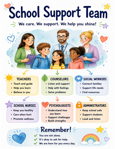School Support Team I Educational Poster I Classroom Decor