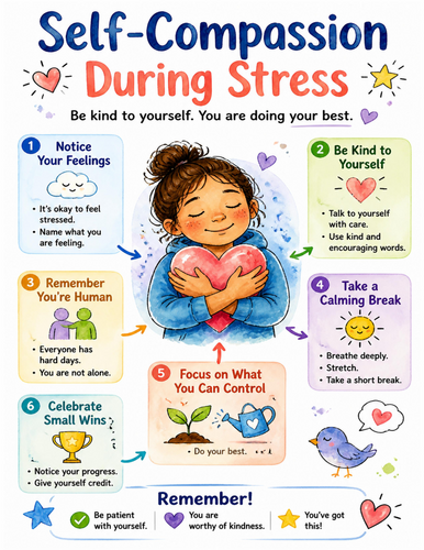 Self-Compassion During Stress I Educational Poster I Classroom Decor