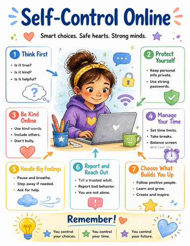 Self-Control Online I Educational Poster I Classroom Decor
