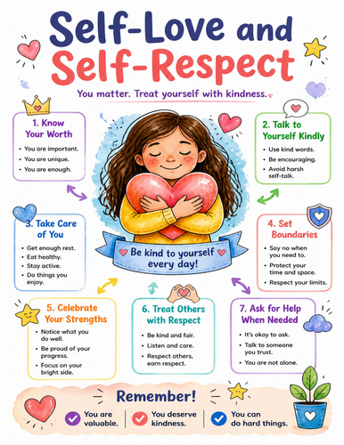 Self-Love and Self-Respect I Educational Poster I Classroom Decor