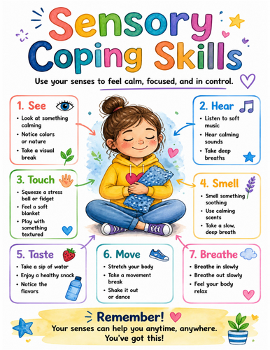 Sensory Coping Skills I Educational Poster I Classroom Decor