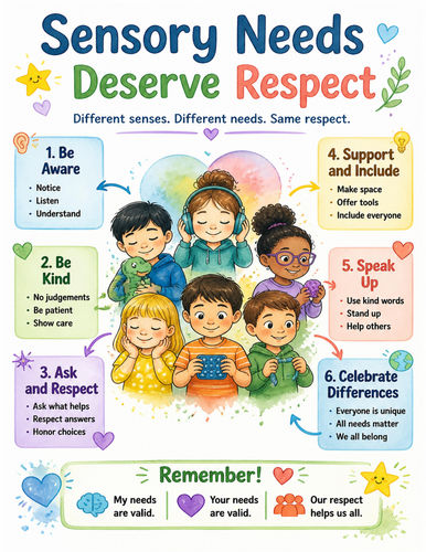 Sensory Needs Deserve Respect I Educational Poster I Classroom Decor