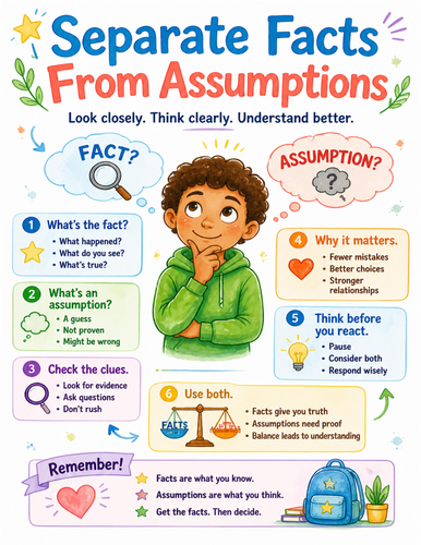 Separate Facts From Assumptions I Educational Poster I Classroom Decor