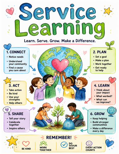 Service Learning I Educational Poster I Classroom Decor