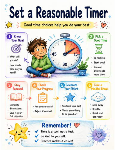 Set a Reasonable Timer I Educational Poster I Classroom Decor