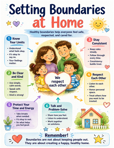 Setting Boundaries at Home I Educational Poster I Classroom Decor