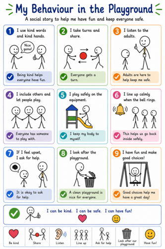 Behaviour in the Playground Social Story | SEN, ASD, SEMH & Primary Behaviour Support