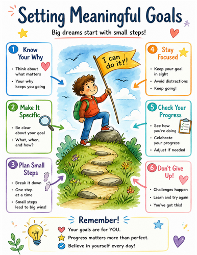Setting Meaningful Goals I Educational Poster I Classroom Decor