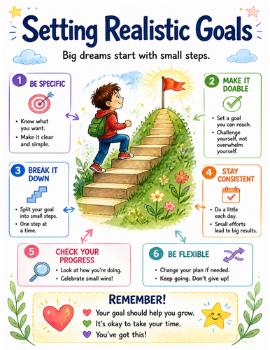 Setting Realistic Goals I Educational Poster I Classroom Decor