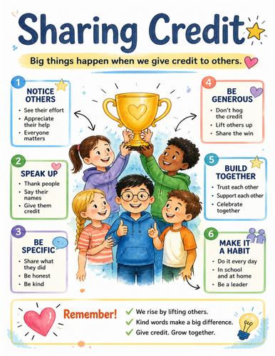 Sharing Credit I Educational Poster I Classroom Decor