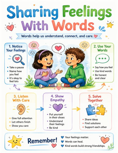 Sharing Feelings With Words I Educational Poster I Classroom Decor