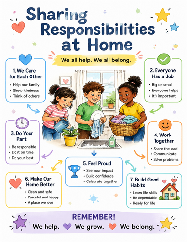 Sharing Responsibilities at Home I Educational Poster I Classroom Decor