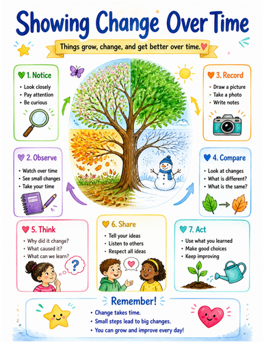 Showing Change Over Time I Educational Poster I Classroom Decor