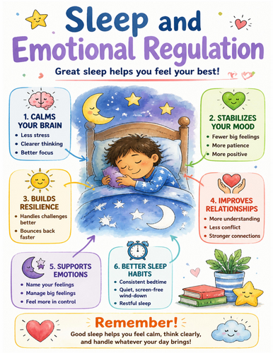 Sleep and Emotional Regulation I Educational Poster I Classroom Decor