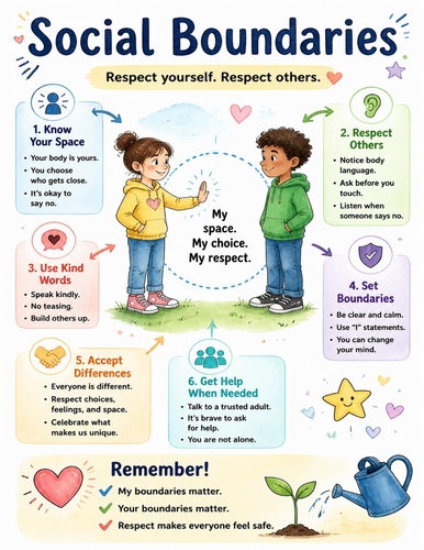 Social Boundaries I Educational Poster I Classroom Decor