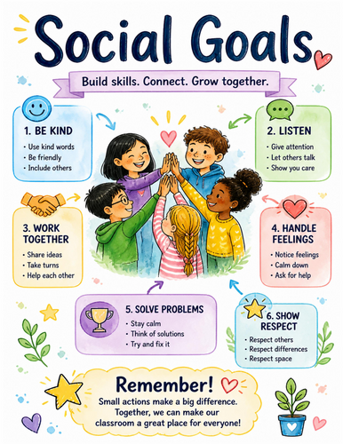 Social Goals I Educational Poster I Classroom Decor