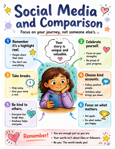 Social Media and Comparison I Educational Poster I Classroom Decor
