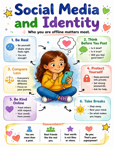 Social Media and Identity I Educational Poster I Classroom Decor