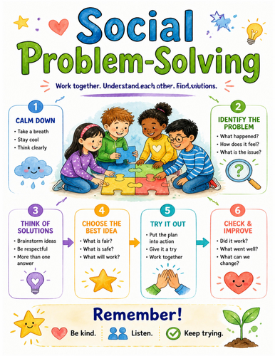 Social Problem-Solving I Educational Poster I Classroom Decor