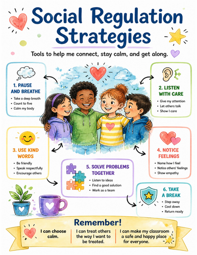 Social Regulation Strategies I Educational Poster I Classroom Decor