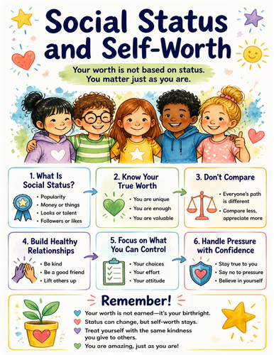 Social Status and Self-Worth I Educational Poster I Classroom Decor