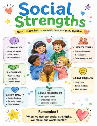 Social Strengths I Educational Poster I Classroom Decor