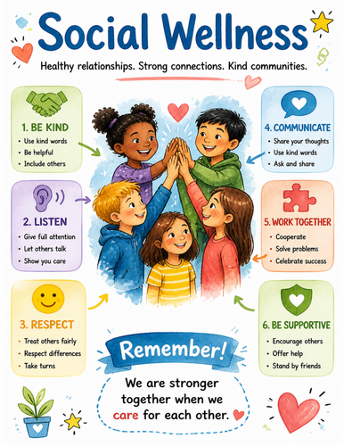 Social Wellness I Educational Poster I Classroom Decor