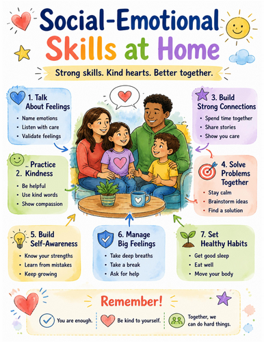 Social-Emotional Skills at Home I Educational Poster I Classroom Decor