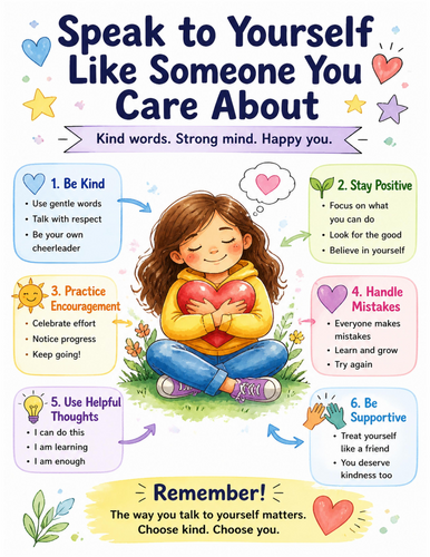 Speak to Yourself Like Someone You Care About I Educational Poster I Classroom Decor