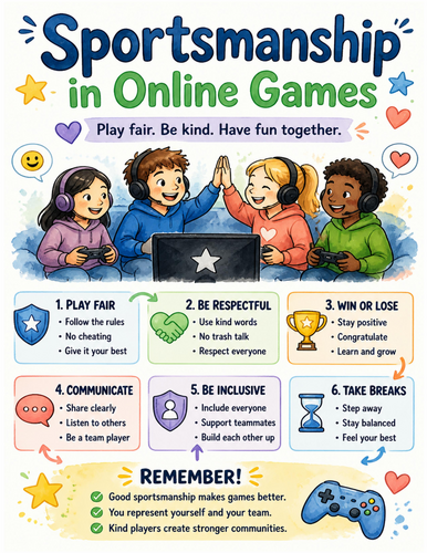 Sportsmanship in Online Games I Educational Poster I Classroom Decor