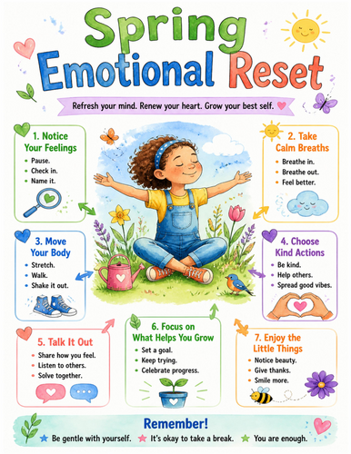 Spring Emotional Reset I Educational Poster I Classroom Decor