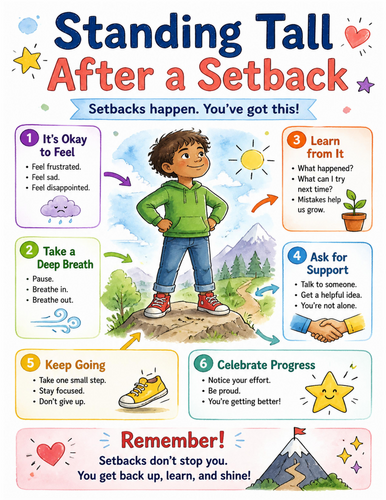 Standing Tall After a Setback I Educational Poster I Classroom Decor