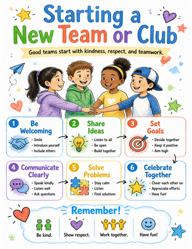 Starting a New Team or Club I Educational Poster I Classroom Decor