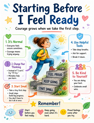 Starting Before I Feel Ready I Educational Poster I Classroom Decor