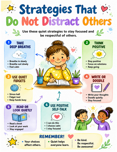Strategies That Do Not Distract Others I Educational Poster I Classroom Decor
