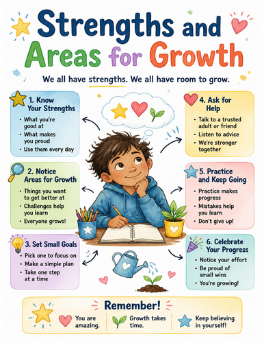 Strengths and Areas for Growth I Educational Poster I Classroom Decor