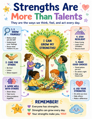 Strengths Are More Than Talents I Educational Poster I Classroom Decor