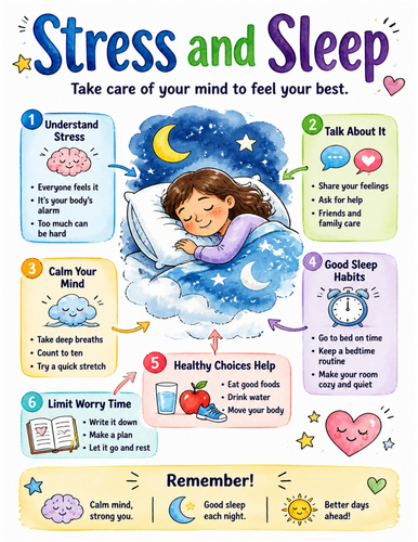 Stress and Sleep I Educational Poster I Classroom Decor