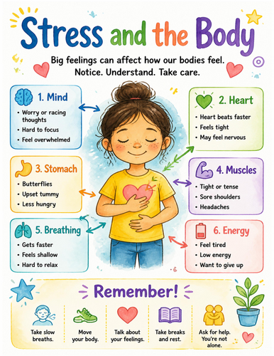 Stress and the Body I Educational Poster I Classroom Decor
