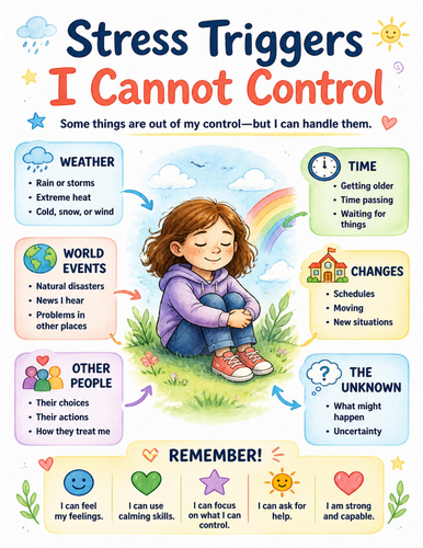 Stress Triggers I Cannot Control I Educational Poster I Classroom Decor