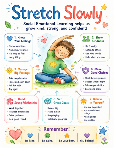 Stretch Slowly I Educational Poster I Classroom Decor