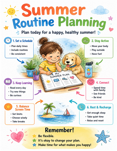 Summer Routine Planning I Educational Poster I Classroom Decor
