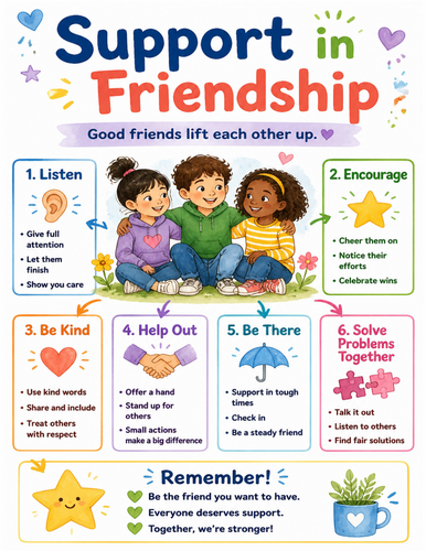 Support in Friendship I Educational Poster I Classroom Decor