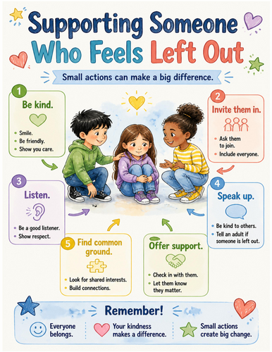 Supporting Someone Who Feels Left Out I Educational Poster I Classroom Decor