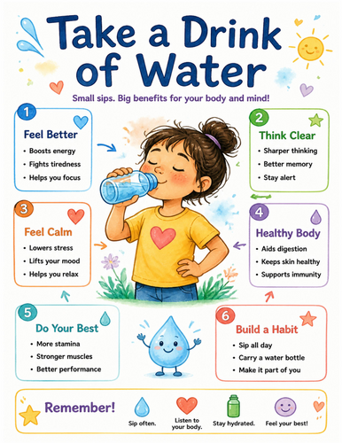Take a Drink of Water I Educational Poster I Classroom Decor