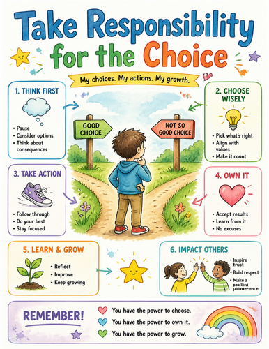 Take Responsibility for the Choice I Educational Poster I Classroom Decor