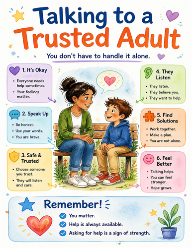 Talking to a Trusted Adult I Educational Poster I Classroom Decor