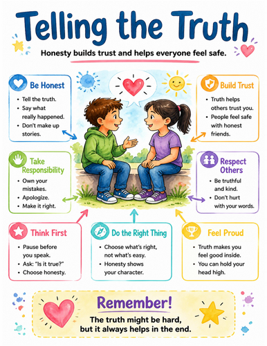 Telling the Truth I Educational Poster I Classroom Decor