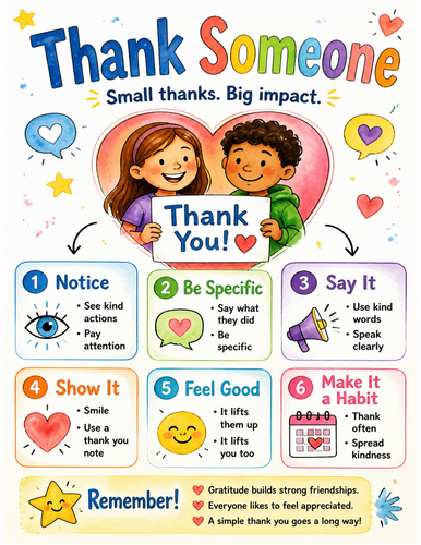 Thank Someone I Educational Poster I Classroom Decor